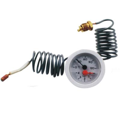 China Back Mount Capillary Temp 4 Bar Capillary Pressure Gauge 120c ODM White for sale