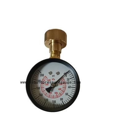 China Black Painted 200psi Glycerin Filled Pressure Gauge For Measuring Water Pressure for sale