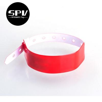 China Access Control System Proximity Ticket RFID Identification Chip PVC Disposable Wristband Wristband for sale