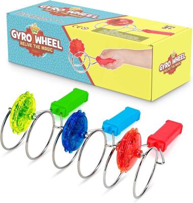 China FLASHING Children's luminous magnetic filler Sensory toy with rotating wheel and flashing LED Track Twist Retro Magic Gyro Wheel Toy for sale