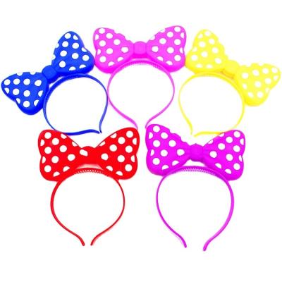 China LED Light-up Toys LED Light Up Bow Headband Glow Party Hair Band LED Flashing Blinking Hair Bows Hair Band Fancy Plastic Headband for sale