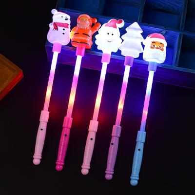 China Flashing Led Toys Wholesale Christmas Led Flashing Stick Santa Snowman Luminous Glow Sticks Light-up Toy for sale