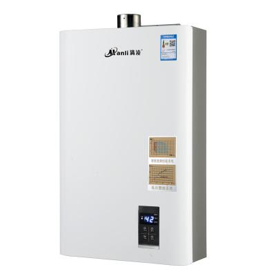 China Hung Boiler Gas Copper Geyser Wall Hotel 100% Low Water Pressure Heat Exchanger Gas Tankless Water Heater for sale