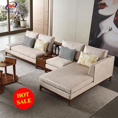 China Durable Wooden Furniture Royal Sofa Set 3 Seater Gold Luxury New Modern Home Solid Wood Sofa With Storage for sale