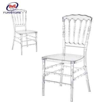 China Modern Wedding Event Stacking Transparent Clear Acrylic Plastic Resin Napoleon Chair for sale