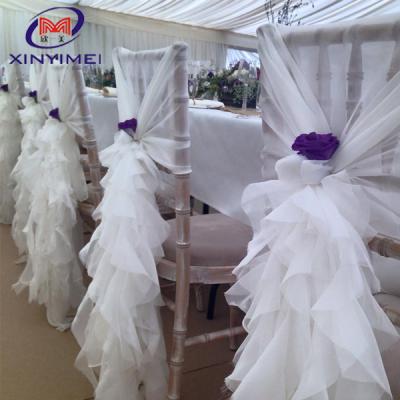 China Simple White Chair Cover With Sash For Wedding for sale