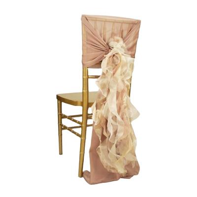 China Disposable Cheap Wedding Chair Decoration Organza Chiavari Chair Sashes for sale