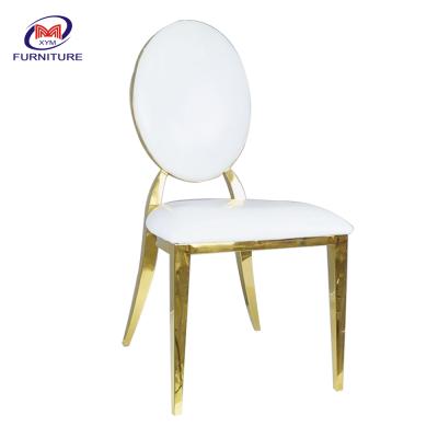 China Modern Wholesale Popular Wedding Event Party Stacked Gold Stainless Steel Dining Chair for sale