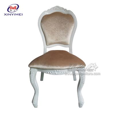 China Durable French Style Luxury Wooden Look Metal Velvet Restaurant Chair For Dining for sale