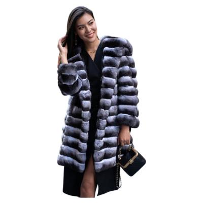 China Anti-wrinkle Women's Casual Mid-Length Hooded Jacket Warm Chestnut Fur Imitation Coat European American Cross-Border Autumn Winter Style for sale