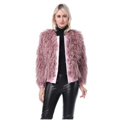 China Anti-wrinkle Direct Manufacturer Sales Foreign Trade Vintage Casual Women's Short Jacket Solid Color Fur Imitation Wool Korean Version Beach for sale