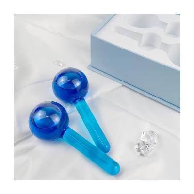 China Best Selling Blood Vessel Removal Best Selling OEM Skin Beauty Face Roller Magic Massager Face Ball Ice Ball Colorful Dark Blue Cooling Facial Globes for sale