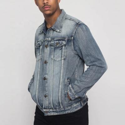 China Men's Stand Collar Breathable High Quality Fashionable Denim Washed Jacket With Pocket for sale