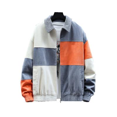 China Hot Sale Wholesale High Quality Multicolor Men's Color Block Corduroy Breathable Coat for sale