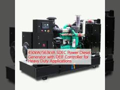 450kW/563kVA SDEC Power Diesel Generator with DEIF Controller for Heavy Duty Applications