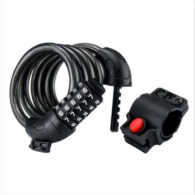 China Motorcycles/Scooters/Skateboards/Grills/Ladders/Doors/Lawn Mowers Length 120cm 4 Feet High Security 5 Digit Combination Adjustable Coded Bike Winding Cable Lock for sale