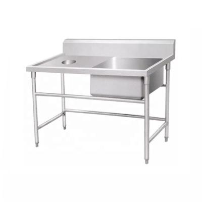 China Restaurant Double Kitchen Sink Stainless Steel Table With Sink Bowls Double Sink Kitchen for sale