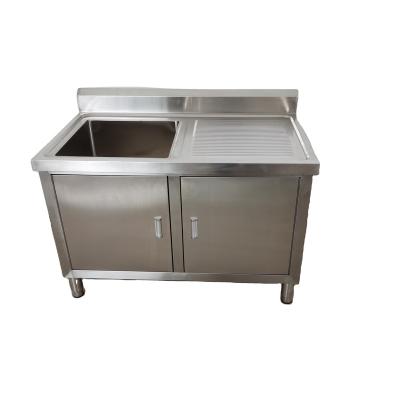 China Restaurant Top Quality Low Price Sliding Door Worktable Stainless Steel Working Table Stainless Steel Sink Work Table for sale