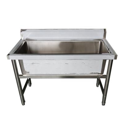 China Restaurant Factory Sale Good Price Customized Kitchen Steel Work Table Sink Basin for sale