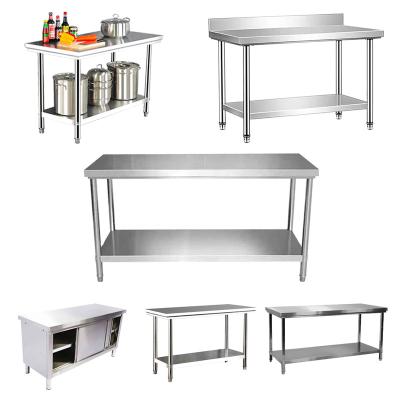 China Restaurnts Customized Restaurant Hotel Kitchen WorkBench Kitchen Table Commercial Stainless Steel Work Table for sale