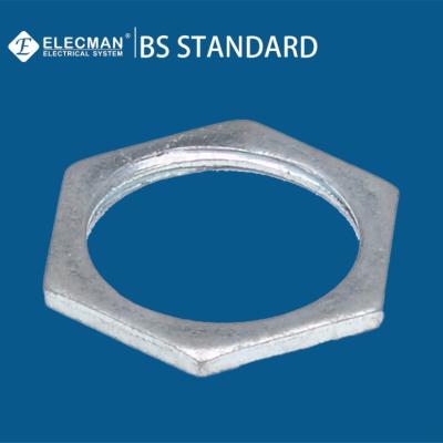 China Rohr-Verschluss Ring Locknut Electrical des Hexagon-BS4568 20mm-32mm galvanisierte hellen Stahl zu verkaufen