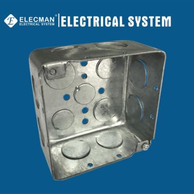 China Quadratische metallische Steckdosenkästen, 10,2 x 10,2 x 6,3 cm, Metall-Gangbox zu verkaufen