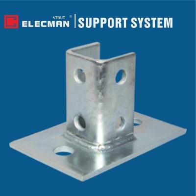 China Einzelner Colum Double Strut Post Base galvanisierte Stahl für Spreize-Kanal zu verkaufen