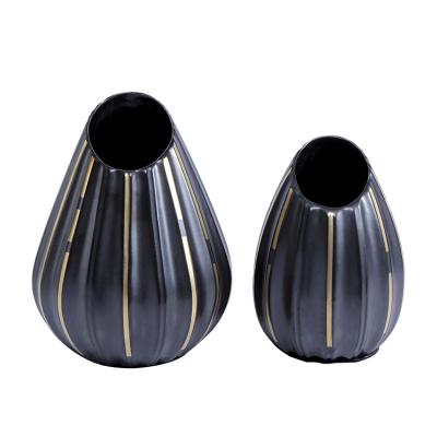 China Nordic Ceramic Vase Plant Black Home Decorations Matte Finish Nordic Ceramic Vase for sale