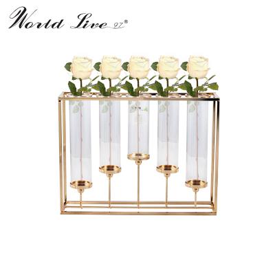 China Vintage Style Flower Metal Vase Holder Items Disposable Decorative Vase for sale