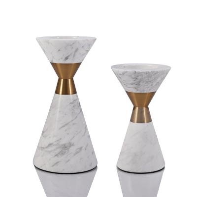 China Modern luxury home decor accessories decorative candle holder in marble material for sale