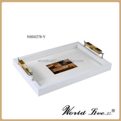 China Disposable New Design Aluminum Food Serving Tray With Natural Agate Beef Horn for sale