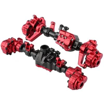 China RC Hobby RC CNC Machined Metal Portal Shafts Housing Front and Rear for 1/10 RC Crawler TRX4 (Red) for sale