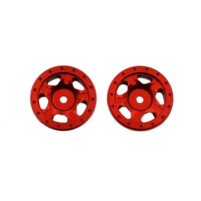 China RC Hobby 1/24 RC Crawler Car 90081 Micro Beadlock Wheel Hub Set for Axial SCX24 *4 (Red) PCS for sale