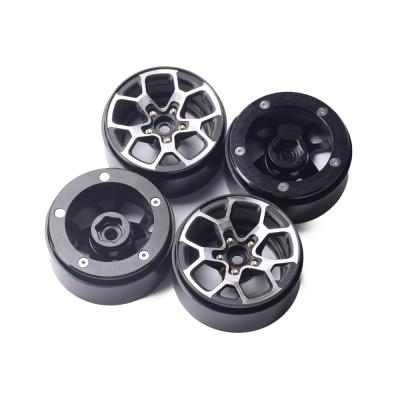 China NTFHOBBY 1/10 Scale RC Rock Crawler SCX10-KM2 RR10 TRX-4 D110 D90 Aluminum Alloy 2.0 Inch Black Wheel Hub Edges Beadlock for sale