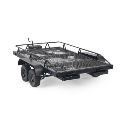 China Heavy Duty 1/10 RC Hobby Car Trailer Cargo Carrier Metal Kit for TRX4 km2 D90 SCX10 RC Crawler DIY Car for sale