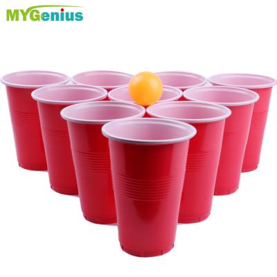 China PP Hot-selling Custom Beer Pong Drinking Game Party Cups Plastic Beer Pong Set for sale