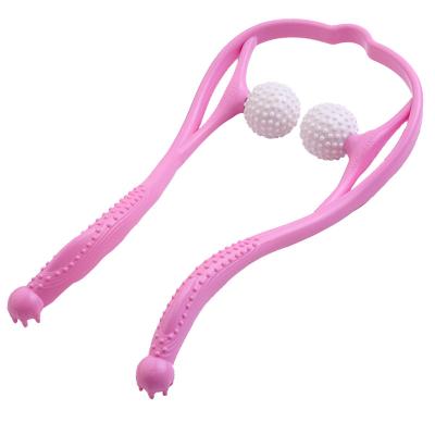 China Manual NECK Cervical Vertebra Massager Fatigue Pain Relief Ball Rolling Neck Massager for sale