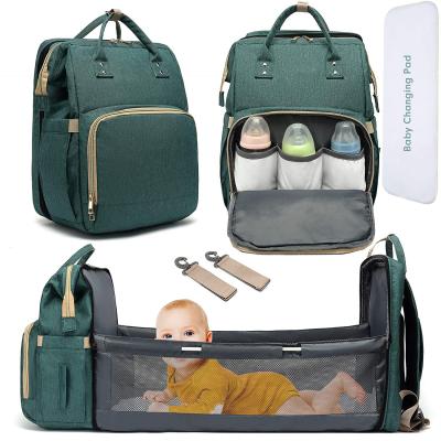 China Wholesale Custom Water Resistant Mom Diaper Bag Backpack Travel Baby Nursery Diaper Bag With Changing Station for sale