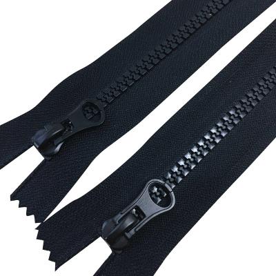 China Resin 3#5#8#10# Durable Custom Long Chain Tape Long Chain Black Cloth Zipper Plastic Clothing Zipper for sale