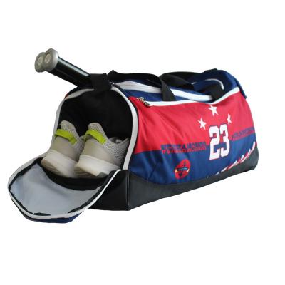 China Low Moq Fashion Custom Printed Waterproof Sport Gym Bag, Foldable Fleece Travel Bag With Shoes Compartment for sale