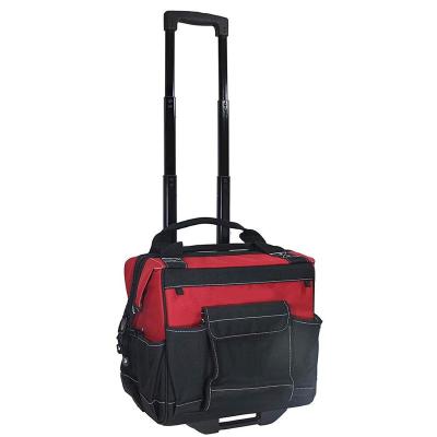 China Telescoping 18 in. large capacity handle. Wheeled Tool Bag Cart , Waterproof 600 Denier Rolling Tool Bag With Telescoping Handle for sale