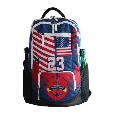 China Hot High Quality Nylon Waterproof Team Sport Bags Soccer Backpack Waterproof Sublimated Volleyball Backpack With Custom Logo Printing for sale