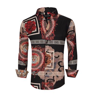 China Custom Casual Shirt Anti-pilling Long Sleeve Mens Clothing Digital Printing Formal Shirts For Men Fashion Business Plus Size Shirts for sale