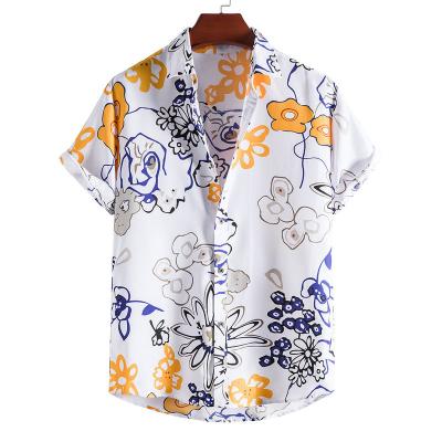 China Wholesale Custom Print Men's Floral Casual Shirt Loose Plus Size Short Sleeve Anti-pilling Hawaiian Beach Men's Shirt for sale