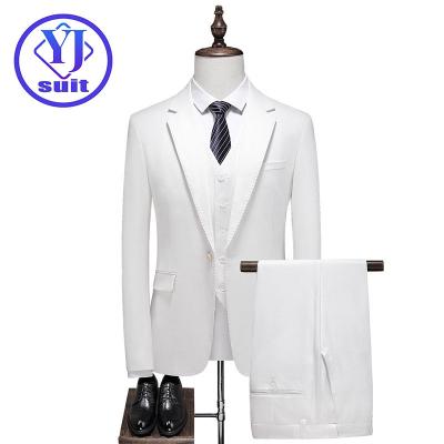 China Wholesale Anti-Wrinkle Solid Colors 3 Pieces Blazer Vest Pants Sets Suits For Men's Single Breasted Wedding Business Formal Suits for sale