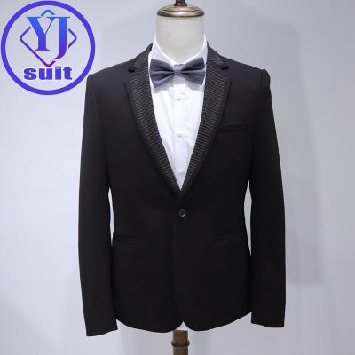 China Breathable gentleman evening dress classic boutique fashion solid color men's black casual suit high-end social formal suit for sale