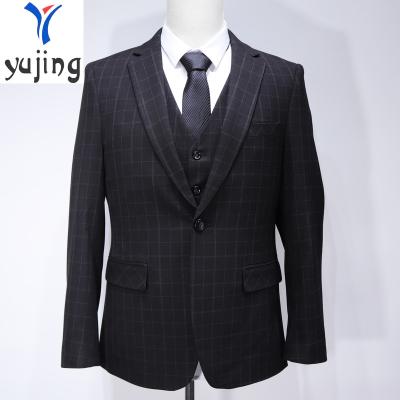 China black Gray Small Anti-wrinkle Plaid to custom tailored jacket plaid suit men's party tailored slim men's clothing suit plaid suit for sale