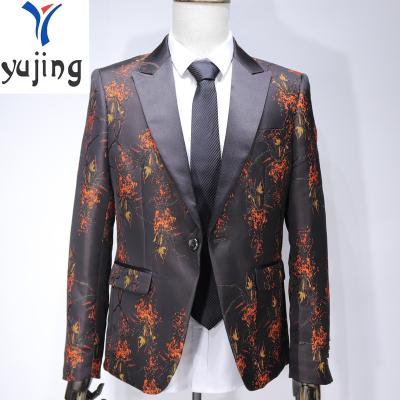 China Anti-Wrinkle Latest Slim Fit Embroidered Suits Mens Custom Printed Personalized Party Men's Jackets+suits+blazer for sale