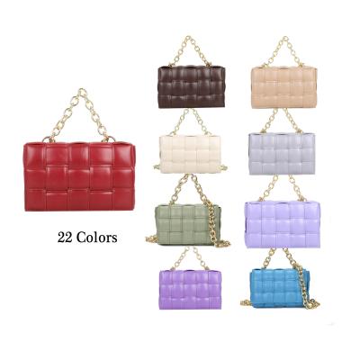 China 2022 Designer PVC Ladies Shoulder Bags Purse Set Omen Handbags For Wholesale Woven Sling Bag With Chain Cassette Padded Cross -body for sale