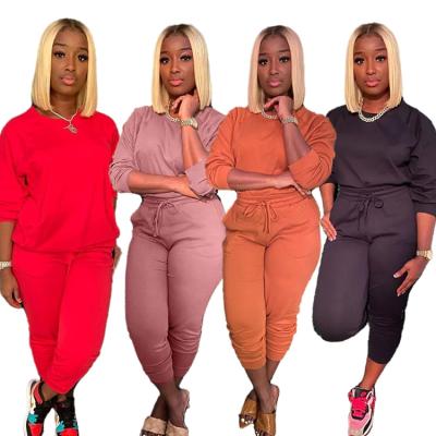 China 2021 Women's Outfits Joggers Two Piece Set QUICK DRY High Waisted Casual Hot Two Piece Hooded Tracksuit Pants for sale